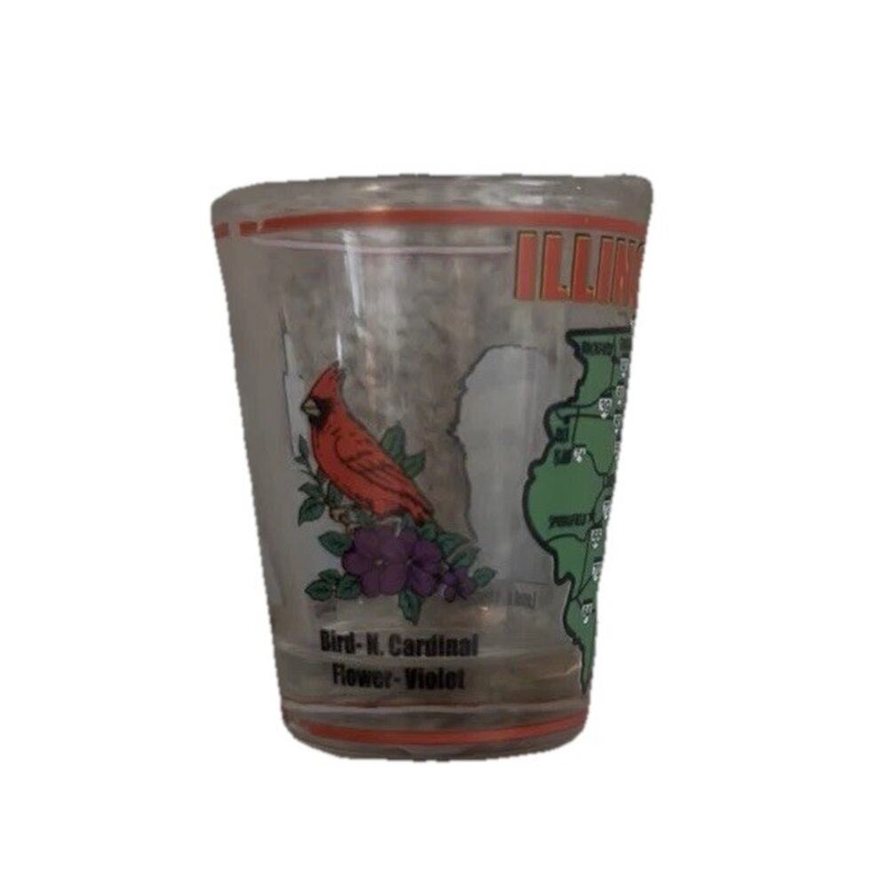 Unbranded Illinois Souvenir Green Shot Glass Vintage Collectible Barware